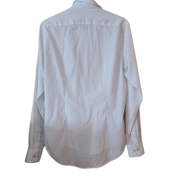 Zara Man long-sleeved white  blue bug slim fit buttoned up shirt - Picture 2 of 14
